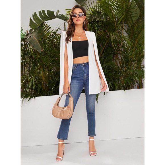 Jackets & Blazers - ❗️ Slit arm Cape Blazer minimalist white